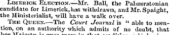 Limerick Election. —Mr. Ball, the Palmer...