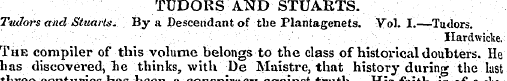 TUDORS AND STUARTS. Tudors and Stuarts. ...