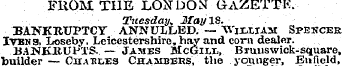 FROM THE LONDON GAZETTE. Tuesday* Hay 18...