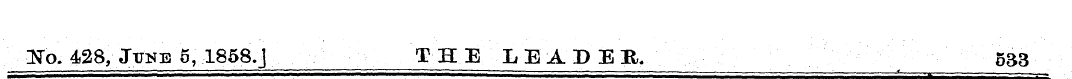 -No. 428, June 6, 1858.J THE LEiDEE. 533