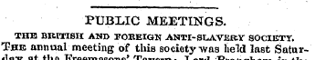 PUBLIC MEETINGS. THE BRITISH AND ITOBEIQ...