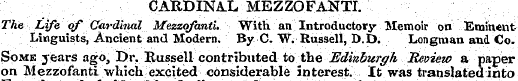 CARDINAL MEZZOFANTI. The, Life of Cardin...