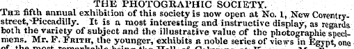 THE PHOTOGRAPHIC SOCIETY. The fifth annu...