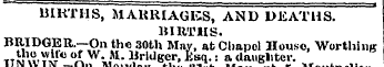 U1KTHS , MAKRIAGES, AND DEATHS. BIRTHS. ...