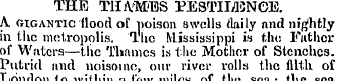 THE THAMES PESTILENCE. A gigantic flood ...
