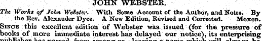 JOHN WEBSTER. The Works of John Webster....