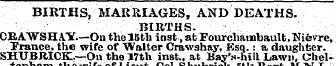 BIRTHS, MARRIAGES, AND DEATHS. BIRTHS. 0...