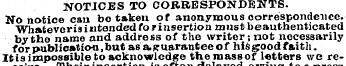NOTICES TO CORRESPONDENTS. No notice cau...