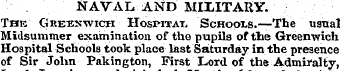 NAVAL AND MILITARY. The Greenwich Hospit...