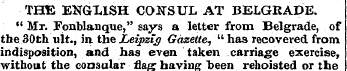 THE ENGLISH CONSUL AT BELGRADE. " Mt. Fo...