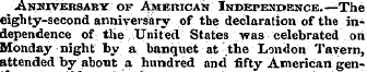 Anniversary of American Independence.—Th...