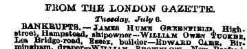 JfliQM TUB LONDON GAZETTE. Tuotday, July...
