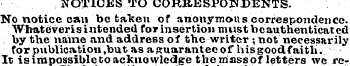 ^ , NOTICES TO CORRESPONDENTS. No notice...