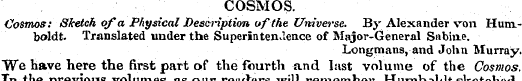 COSMOS. Cosmos: Sketch of a Physical Des...
