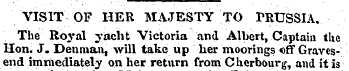 VISIT OF HER MAJESTY TO PRUSSIA. The Roy...