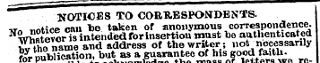 NOTICES TO CORRESPONDENTS. w« nntice enn...