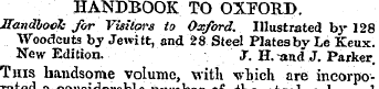 HANDBOOK TO OXFORD. Handbook for Visitor...