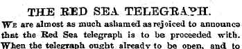 THE BED SEA TBLEGHA"?H. We are almost as...