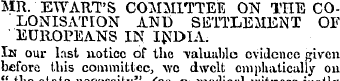 MR. EWART'S COMMITTEE ON THE COLONISATIO...