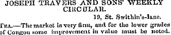 JOSEPH TRAVERS AND SONS' WEEKLY CIltCdLA...