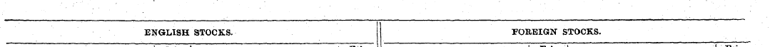 ENGLISH STOCKS. FOREIGN STOCKS. " ¦ ~ j ...