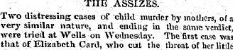 ; THE ASSIZES. Two distressing cases of ...