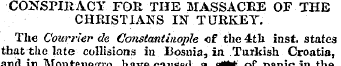 CONSPIRACY FOR THE MASSACRE OF THE CHRIS...