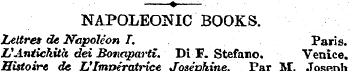 ¦ -? -¦ ¦ NAPOLEONIC BOOKS. Lettres de N...