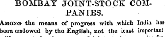BOMBAY JOINT-STOCK COMPANIES. Amon& the ...