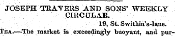 JOSEPH TRAYEHS AND SONS' WEEKLY CIRCULAR...