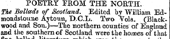POETRY TROM THE NORTH. TU Ballads of Sco...