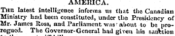 AMERICA. The latest intelligence informs...