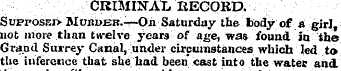 CRIMINAL RECORD. SupposkiV MuitDER.-T-Oh...