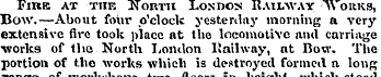 Fire at the North London Railway '"Works...