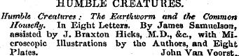 HUMBLE CREATURES. Humble Creatures; The ...
