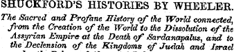 SHUCKFORD'S HISTORIES BY WHEELER. The Sa...
