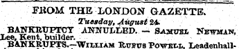 PliOM THE LONDON GAZETTE. Tuesday, Augus...