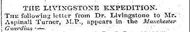 I I ! , ; , , , , \ , THE LIVINGSTONE EX...