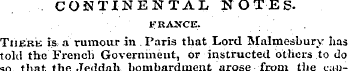 CONTINENTAL NOTES. FRANCE. Tiikkk is a r...