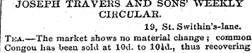 JOSEPH TItAVEKS AND SONS' WEEKLY circula...