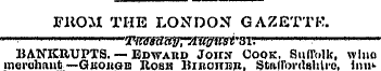 FROM THE LONDON GAZETTtf. " ' ¦ " ""' Tt...