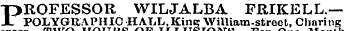 T&gt;ROFESSOR WTLJALBA FRIKELL.— A POLYGRAPHIC HALL.Kins? William-stroet, Charing Month