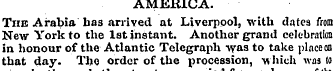 AMERICA. The Arabia has arrived at Liver...