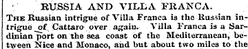 . RUSSIA AND VILLA FRANCA. The Russian i...