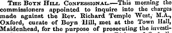 The Boyn Hill Confessional.- —This morni...