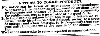NOTICES TO CORRESPONDENTS. ¦ ¦ SSSS&ffis...