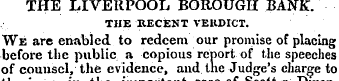 THE LIVERPOOL BOROUGH BANK. THE RECENT V...