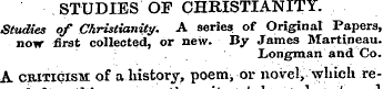 STUDIES OP CHRISTIANITY. Studies of Chri...