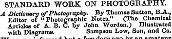 STANDARD WORK ON PHOTOGRAPHY. A Dictiona...