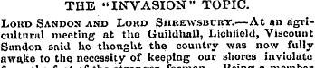 THE "INVASION" TOPIC. Loud Sandox and Lo...
